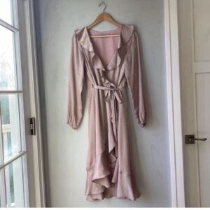 The Odell’s Anthropologie Sharlene Wrap Dress Pink
